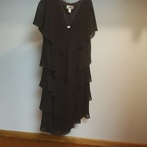 NWOT Patra black chiffon flowing dress sz 14